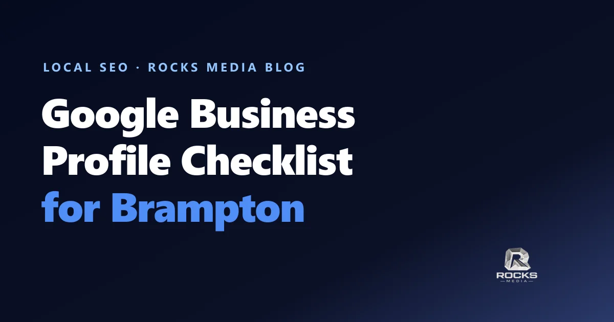 Google Business Profile checklist for Brampton businesses, cover graphic
