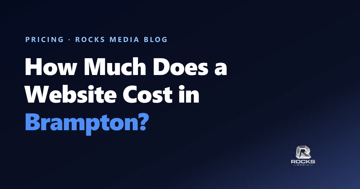 How much does a website cost in Brampton, cover graphic