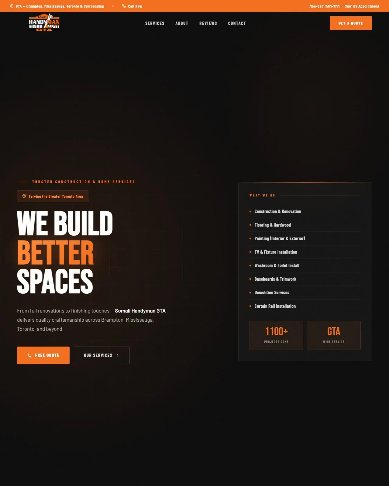 Somali Handyman GTA website homepage