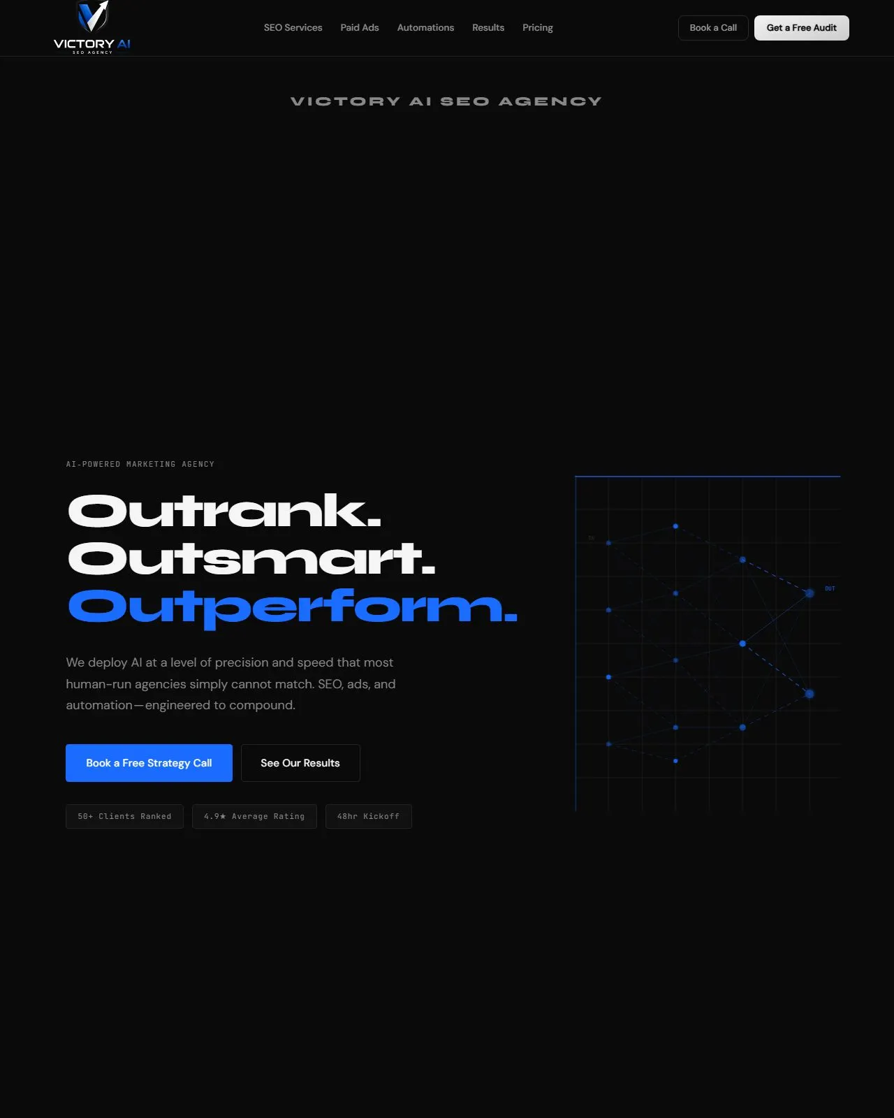Victory AI website homepage